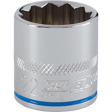 Channellock 3/8 In. Drive 22 mm 12-Point Shallow Metric Socket 347051